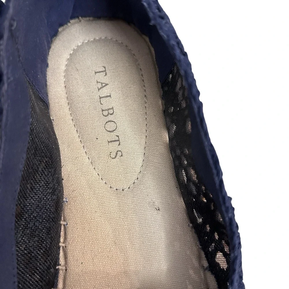 Talbots Women's Izzy Blue Crochet Espadrille Shoes Size 9 EUC Boho Cottage Fairy